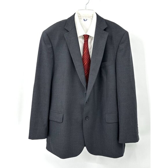 BROOKS BROTHERS 346 jacket blazer sport coat stretch wool blend charcoal 44L - Picture 2 of 9